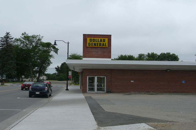 Dollar General store on a cloudy day.