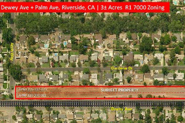 Aerial view of residential area and property.