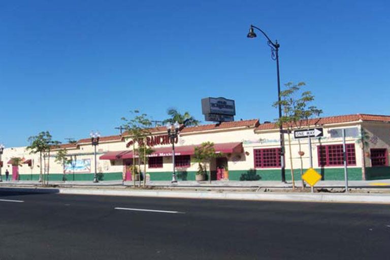 Street view of a Mexican restaurant building.